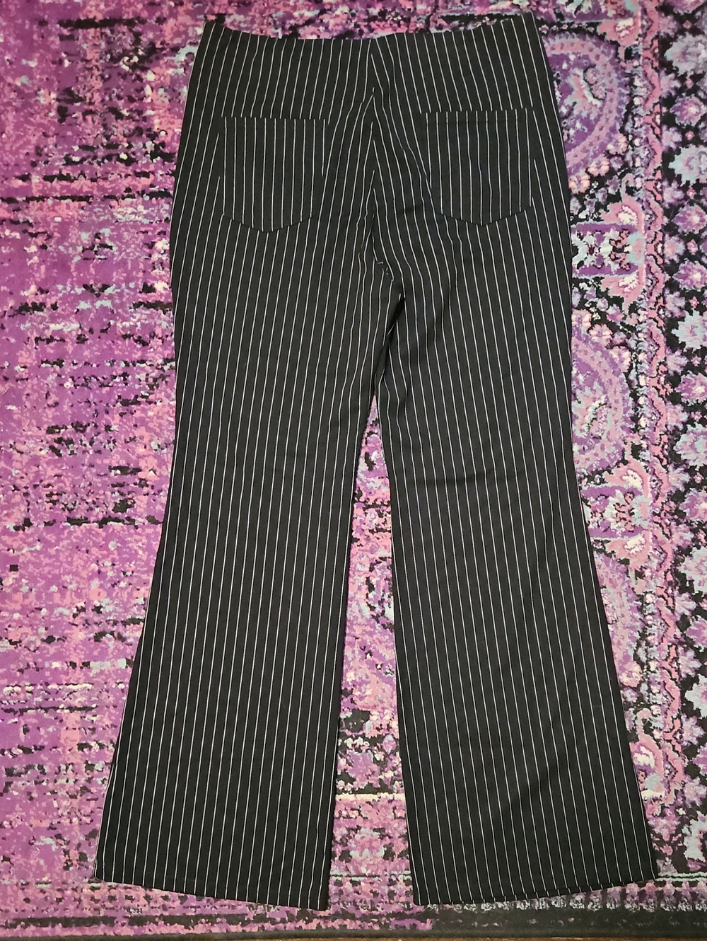 HALARA Black Pinstripe Flare Pants - Picture 3 of 3